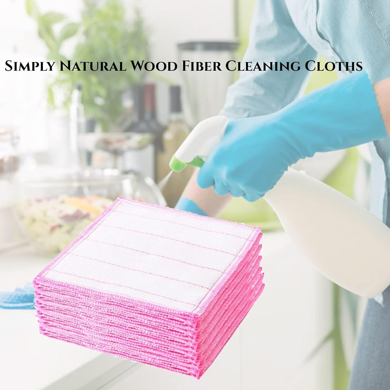 10Pc Natural Wood Fiber Cleaning Cloth Odor Free Dish Cloth Reusable Dish Towel