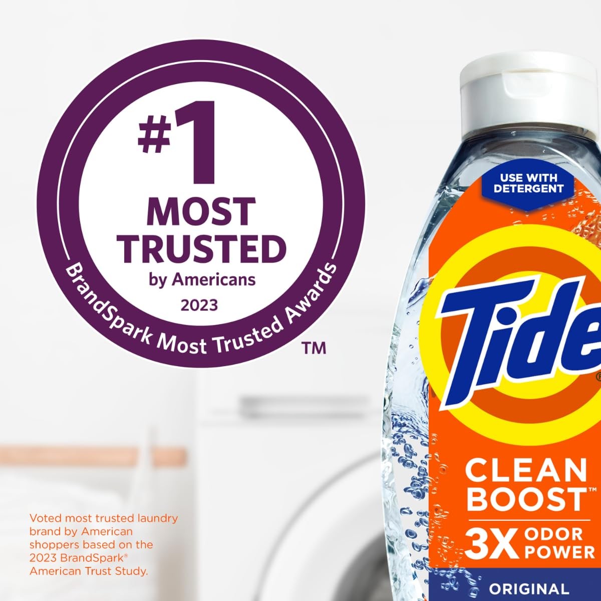 Tide Deep Cleansing Fabric Rinse with 3X Odor 48 Fl Oz (Pack of 1), ash