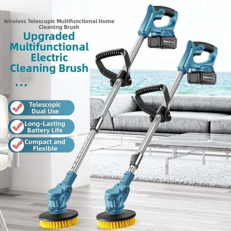 Electric Spin Scrubber, Cordless Cleaning Scrubber for Home, 3 Replaceable Heads