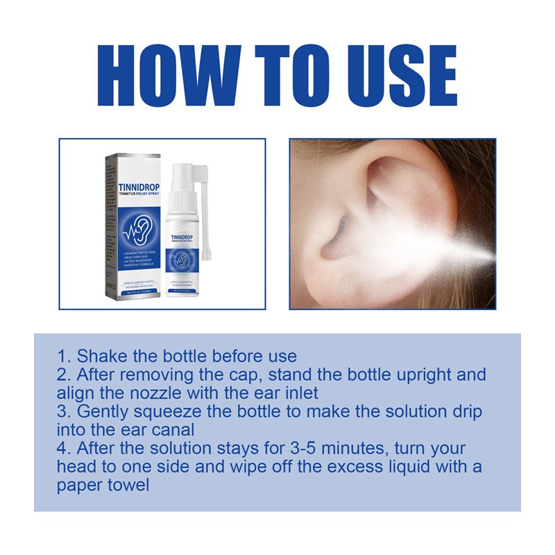 1/2/3 Pack Ear Care Spray Gentle Formula, Tinnitus Treatments Ear Spray 60ml