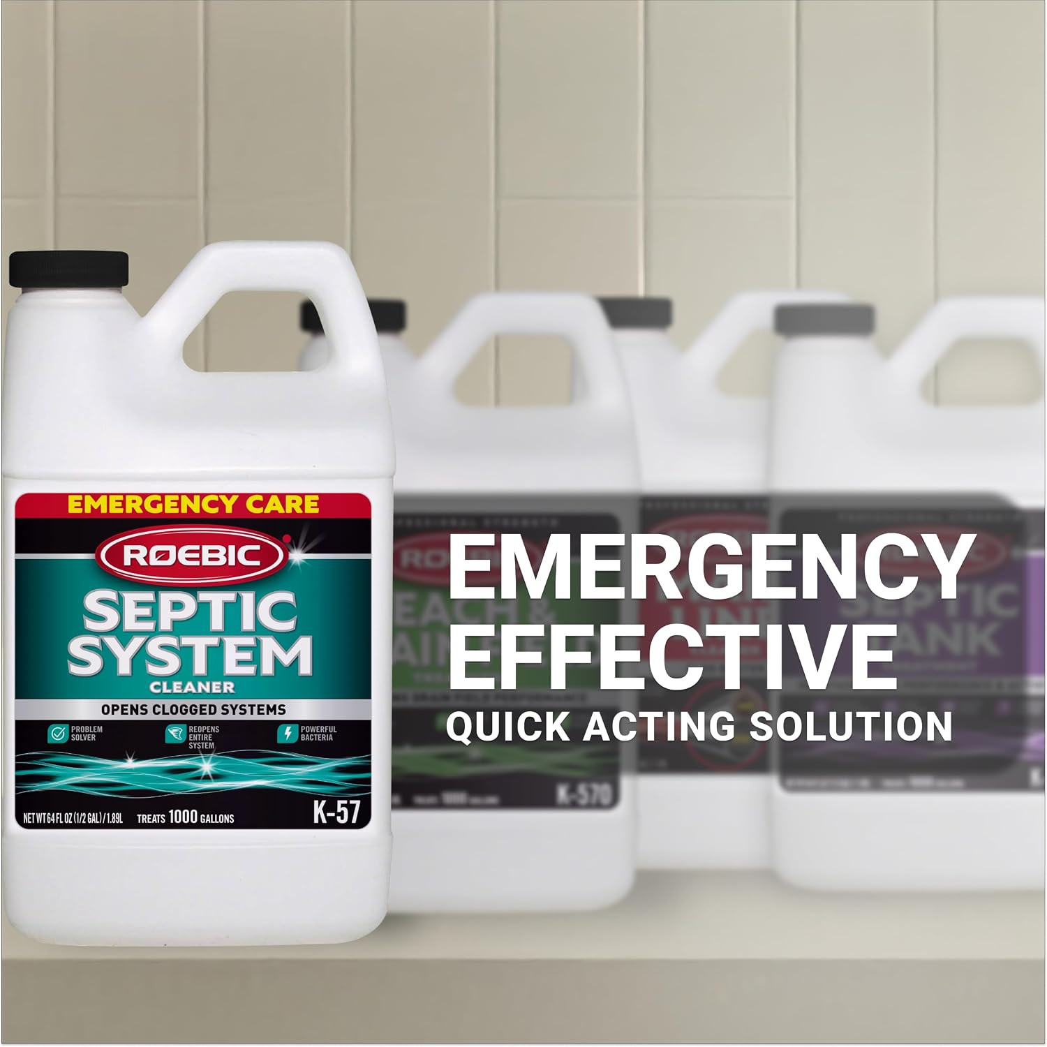 K-57-H K-57-H-3 Septic System Treatment: 1/2 Gallon, Clears Clogs, Restores F…