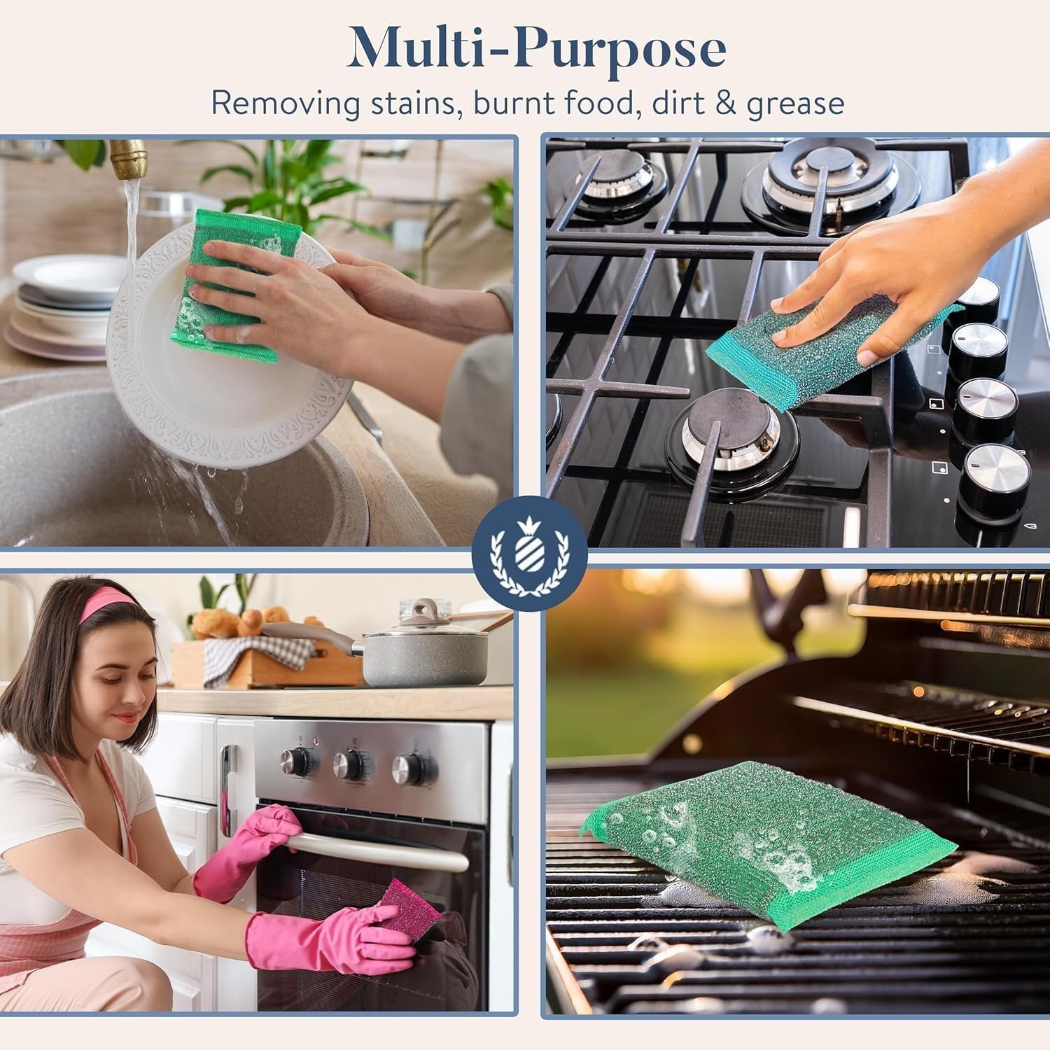 NiceGo Dish Wash Sponge, Multi-Use Heavy Duty Scrub for Dishwashing 12 Units