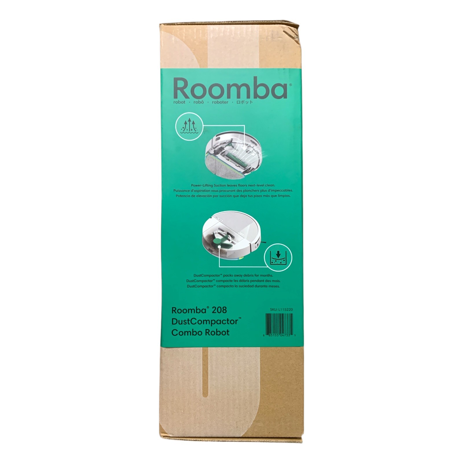 iRobot Roomba 208 DustCompactor Combo Robot Vaccum and Mop, White