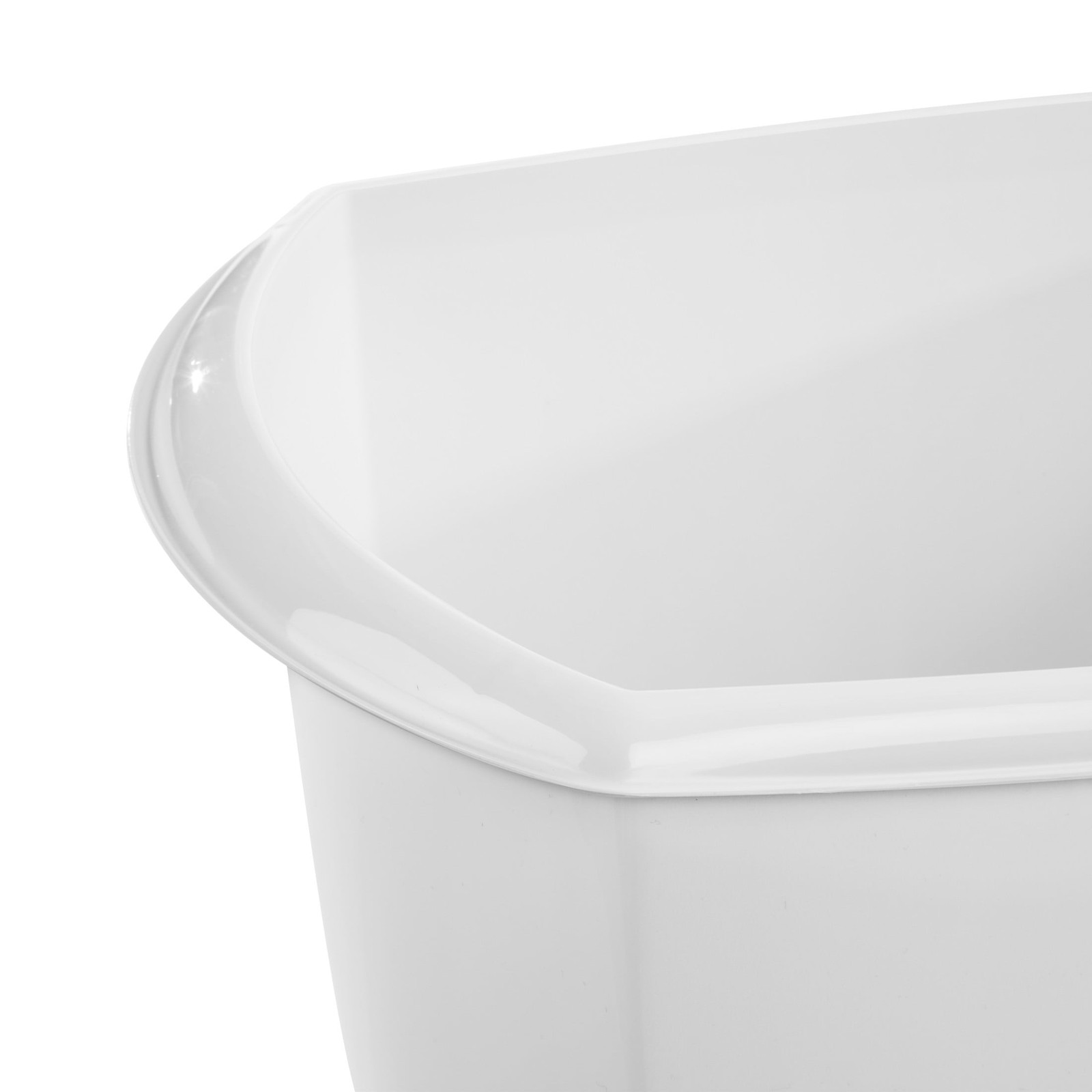 Large Kitchen Trash Can, 10 Gallon Plastic Garbage Bin with No Lid, White