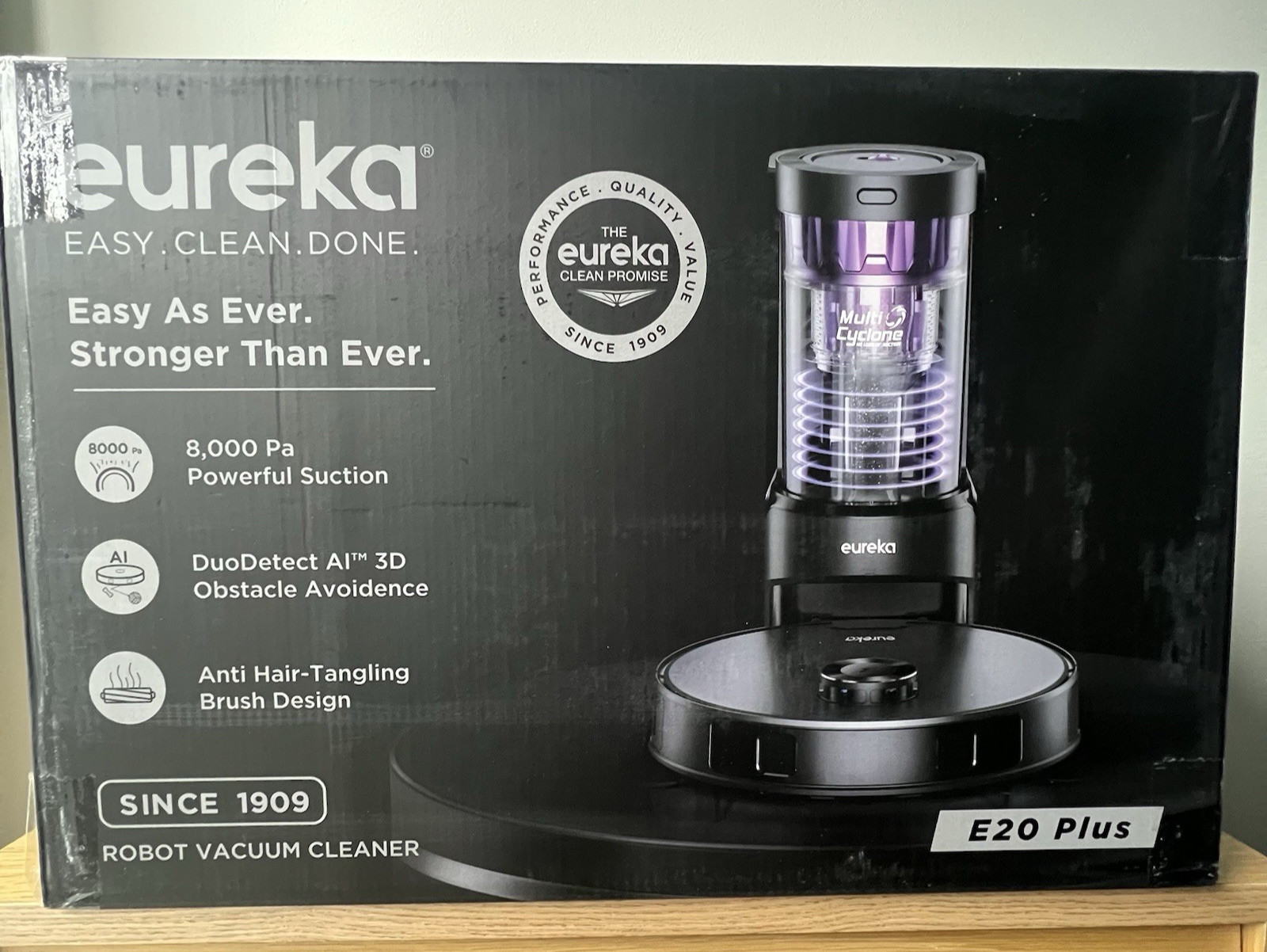 Eureka E20 Plus Robot Vacuum & Mop Combo w/ Bagless Self Emptying Station BLACK