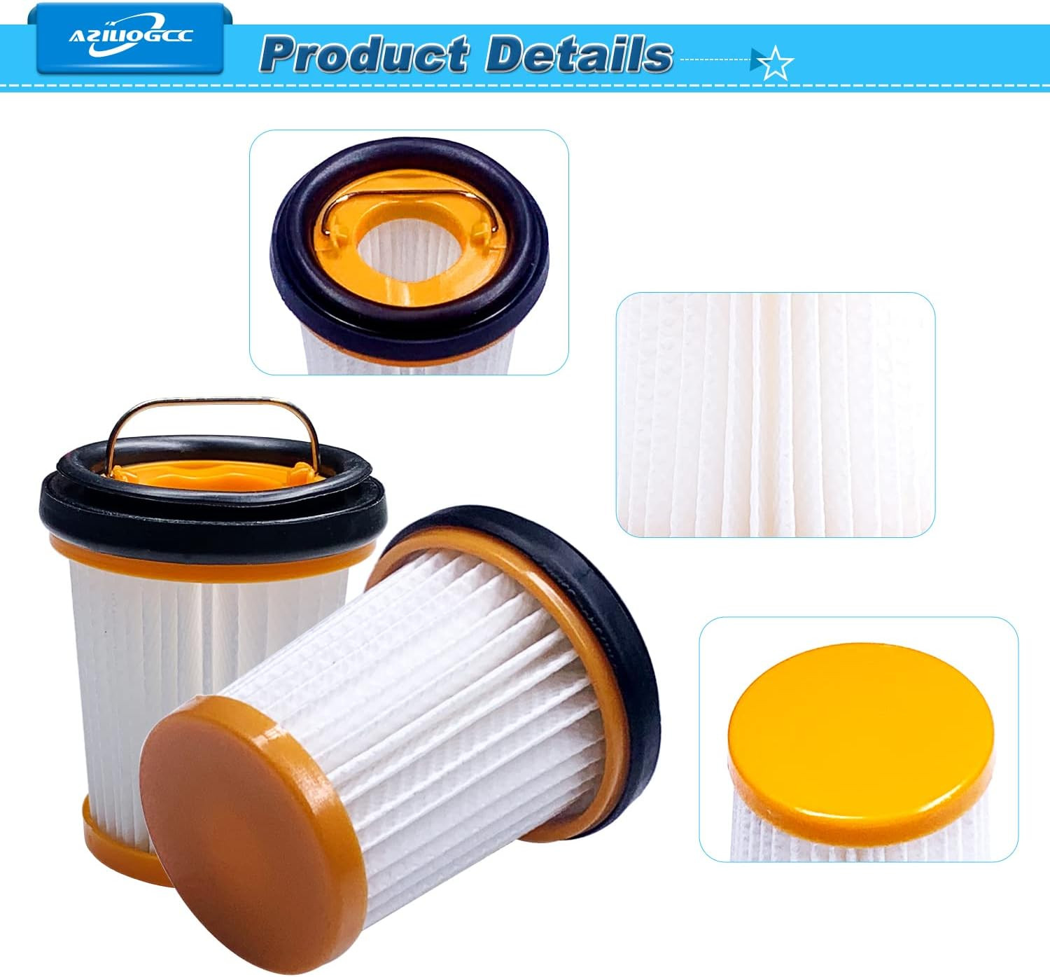 5-Pack Replacement Filters for WV200 WV201 WV205 WV220 Handheld Vacuum