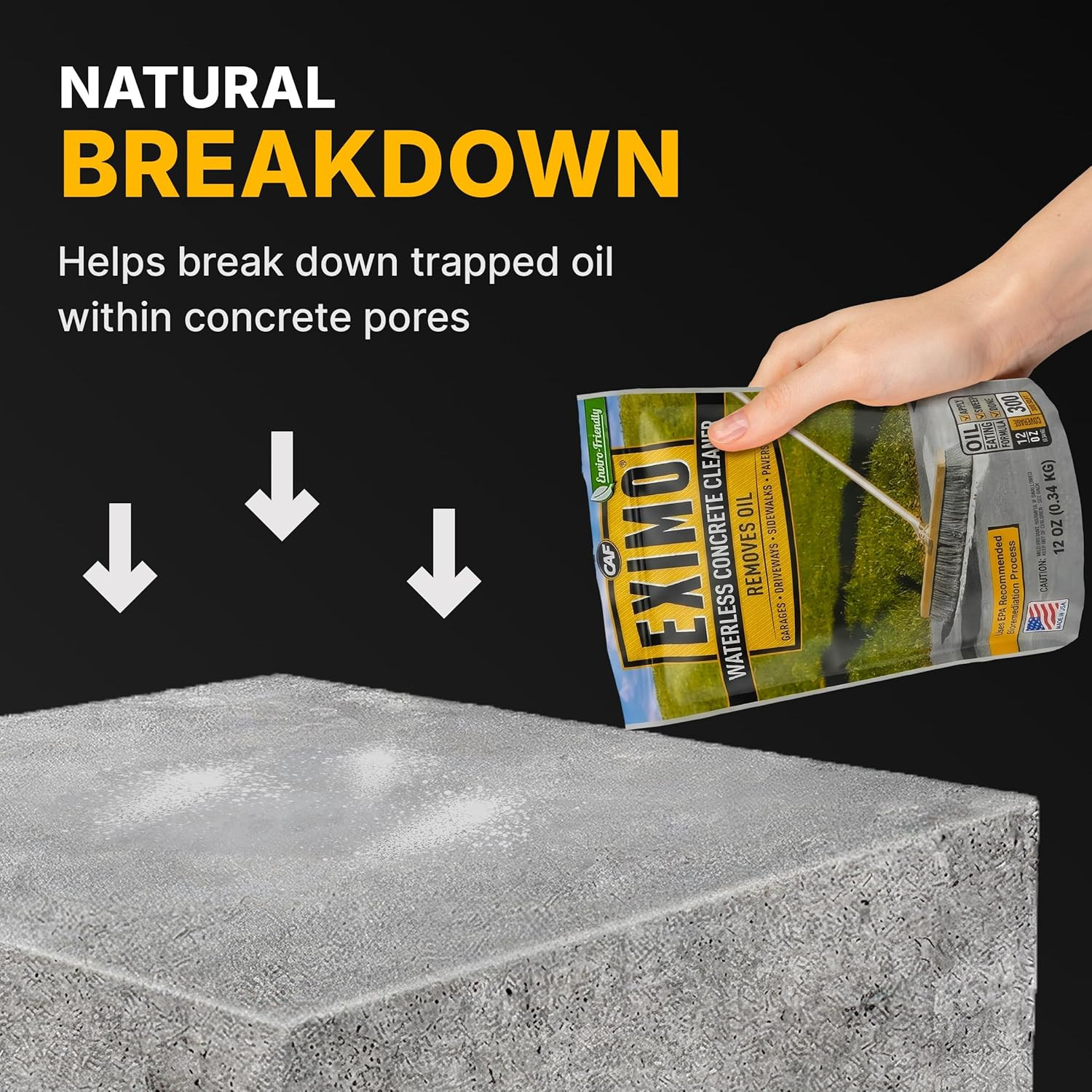 EXIMO Waterless Concrete Cleaner, Oil Stain Remover