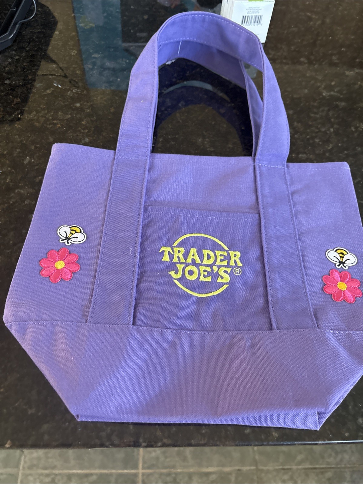 Trader Joe’s One Mini Bag Embroidery Special 4 Flowers and 4 Bees