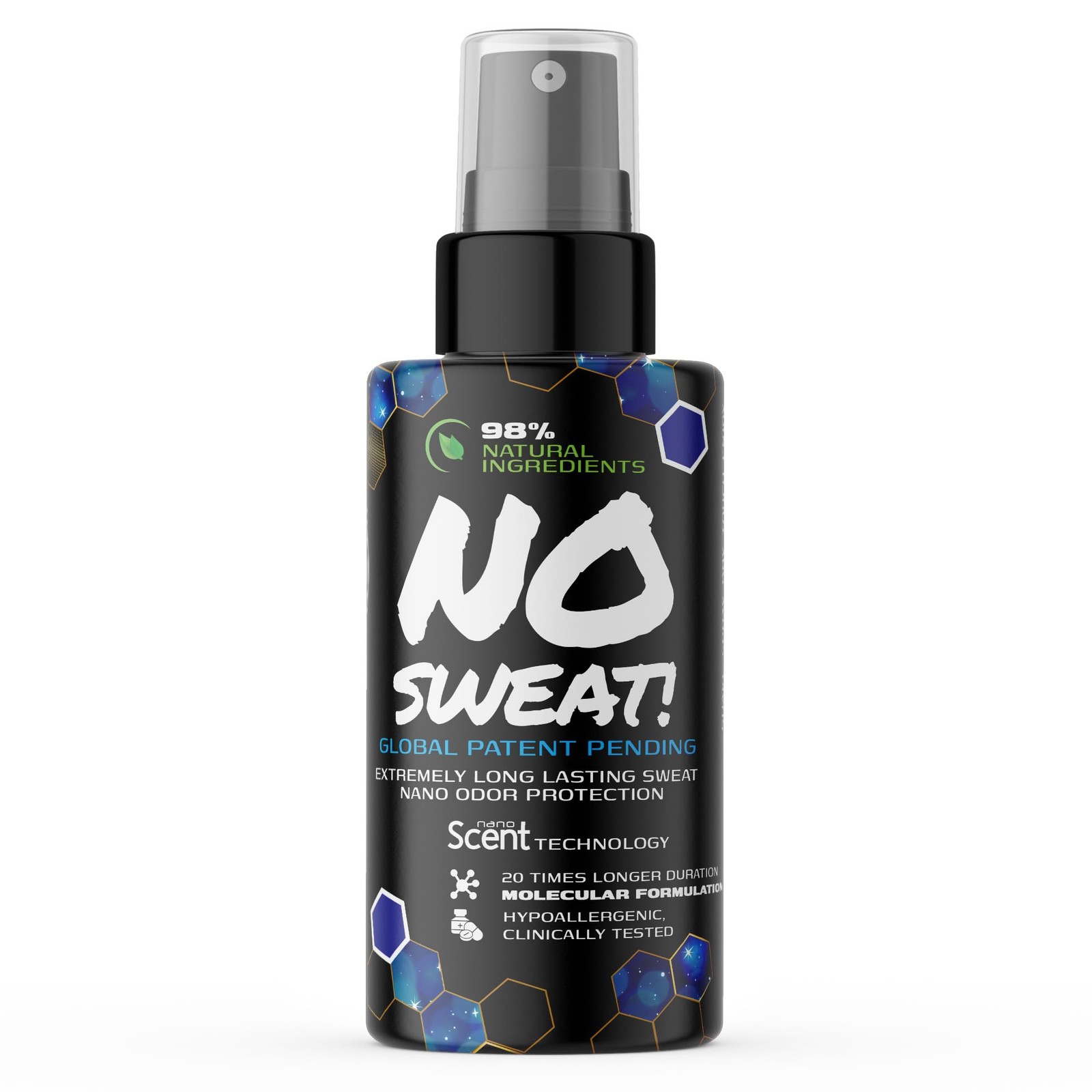 Long-Lasting Sweat & Body Odor Control Fabric 1.7 Fl Oz (Pack of 1), Black