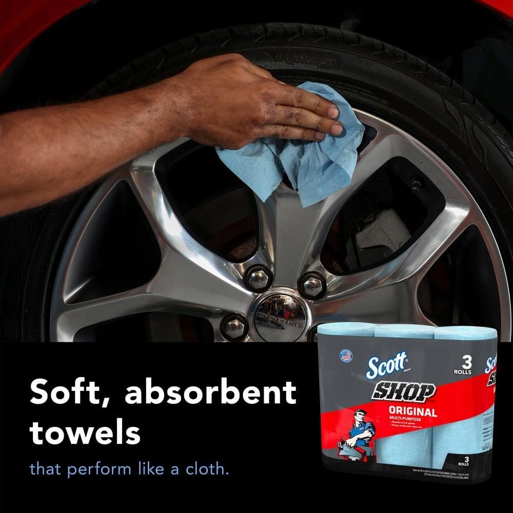 NEW Ultra-Strong Blue Shop Towels – 1-Ply 9×11 Cleaning Wipes (30 Rolls Total)