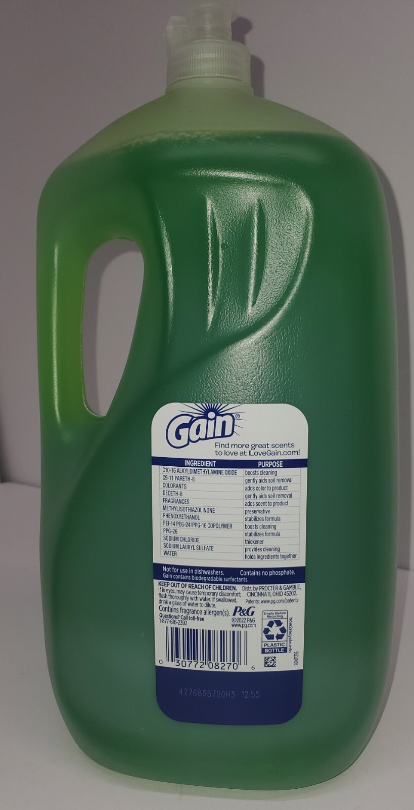 Gain Ultra Dishwashing Liquid Dish Soap, Original Scent, 90 Fl Oz