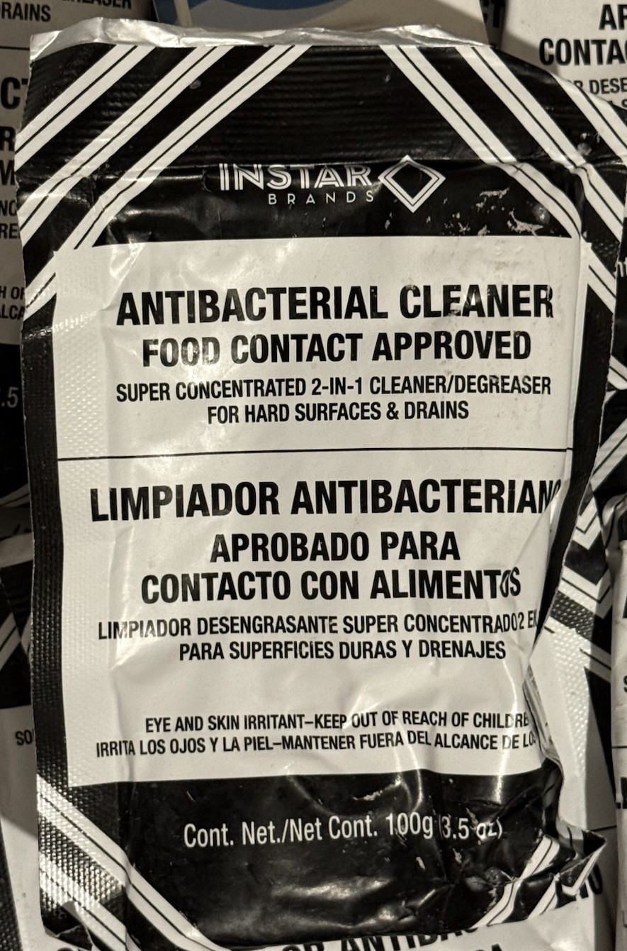 Instar Produce Wash & Cleaner 100 Gram Powder Pouch 50 Qty Case Makes 500 L