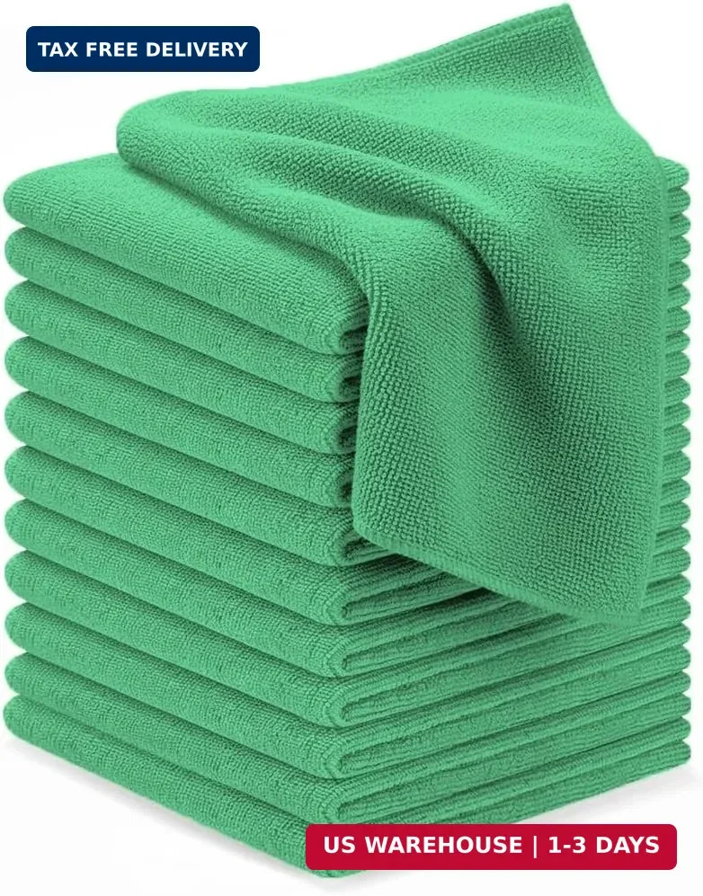 Avalon Towels Microfiber Cleaning Cloths (Value Pack of 12) – Size 12 x 12 Inche