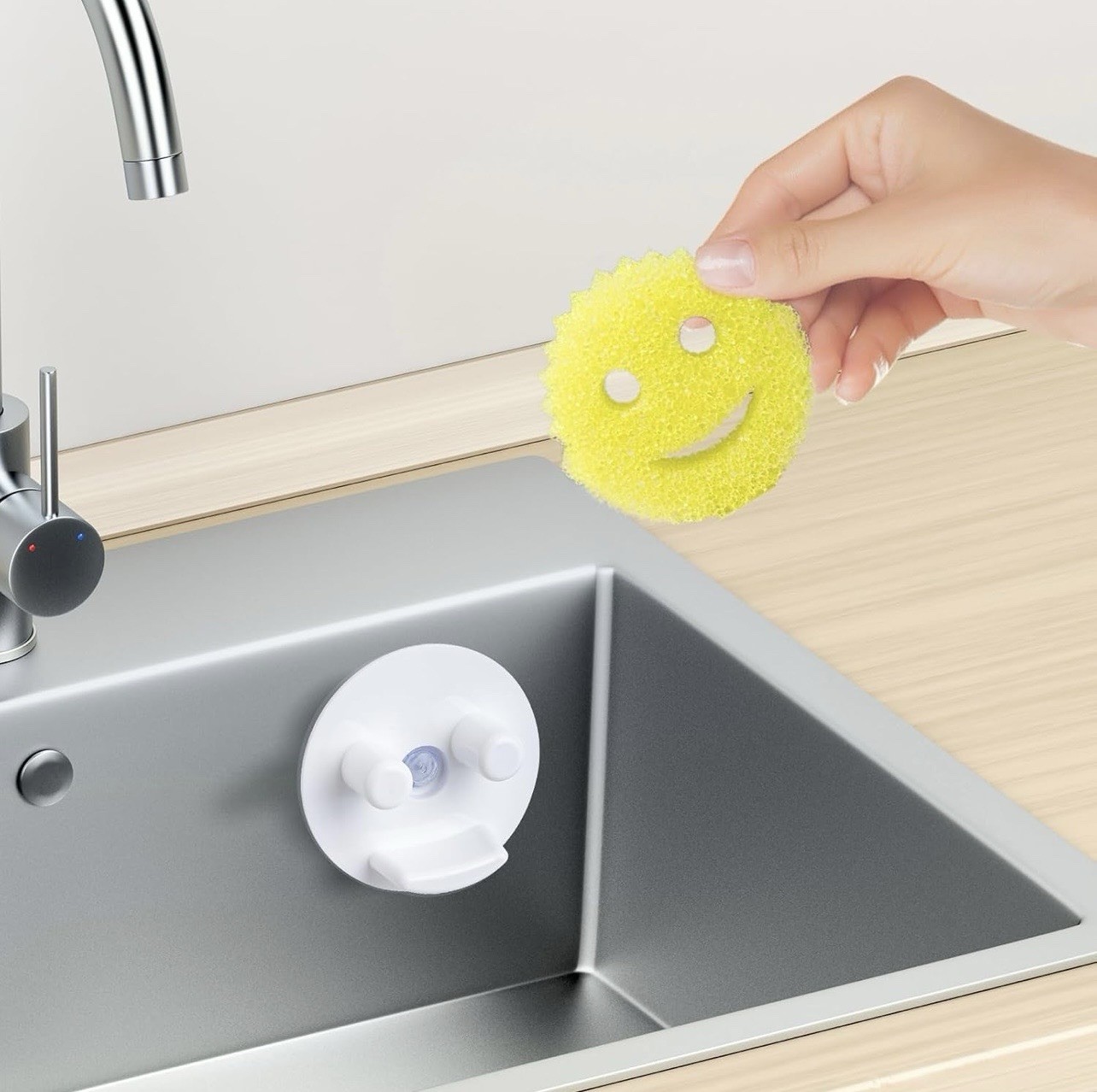 White Sponge Holder, New Compatible with Scrub Daddy Smiley Face Sponges
