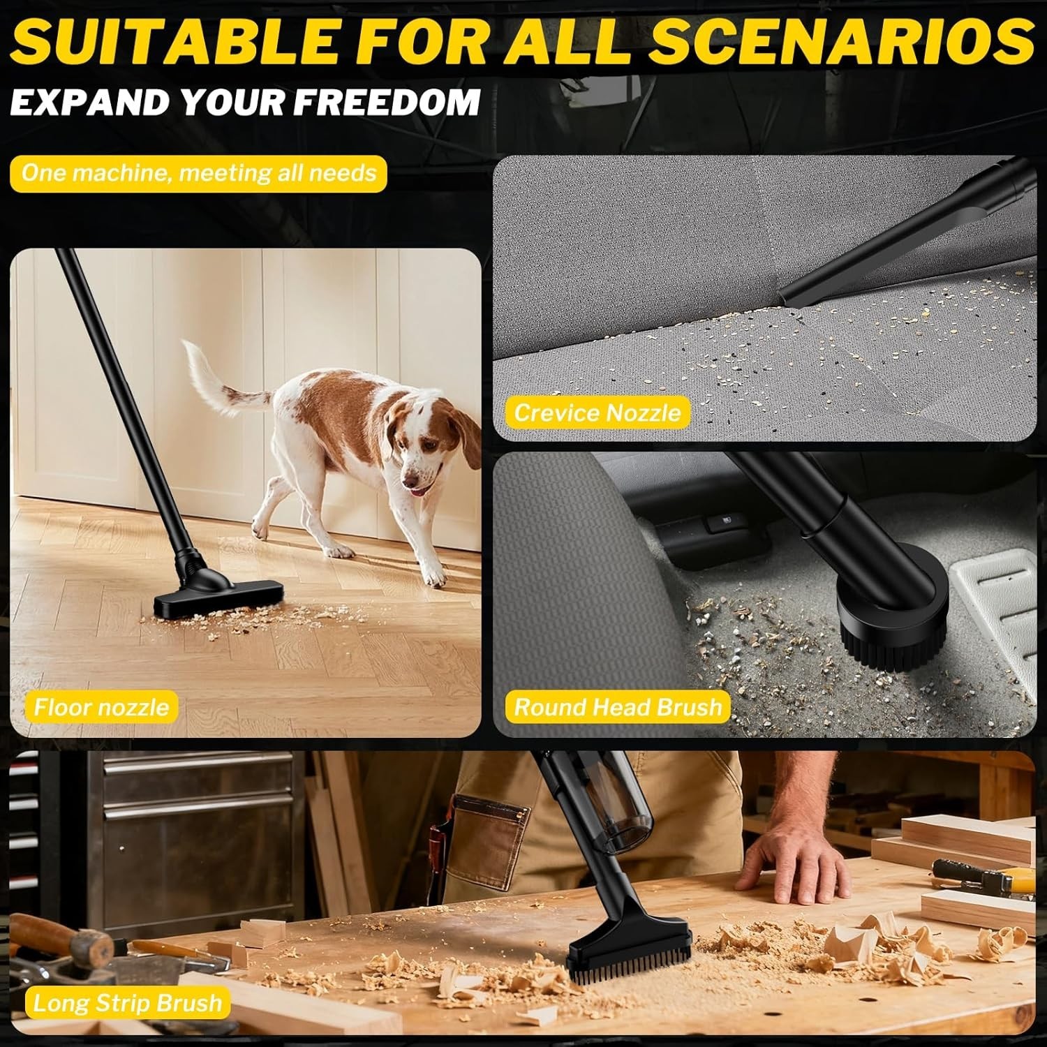Cordless Vacuum Cleaner for Dewalt 20V Battery, 6 in 1 Handheld Electric Vacuum