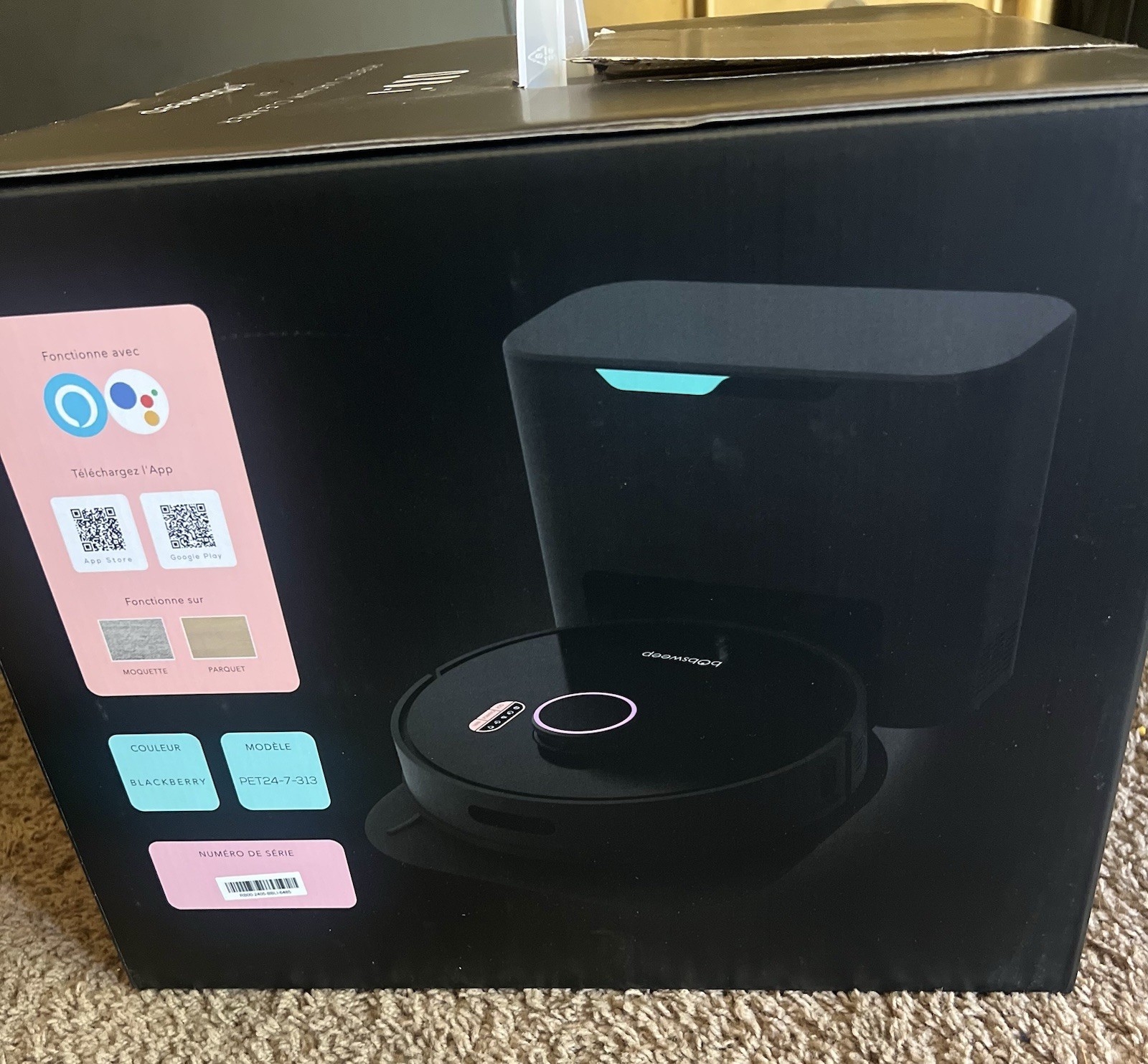 Orb-I Robot Vacuum, 100-Day-Self Empeting Bin, 5000Pa Suction, Blackberry! NEW!