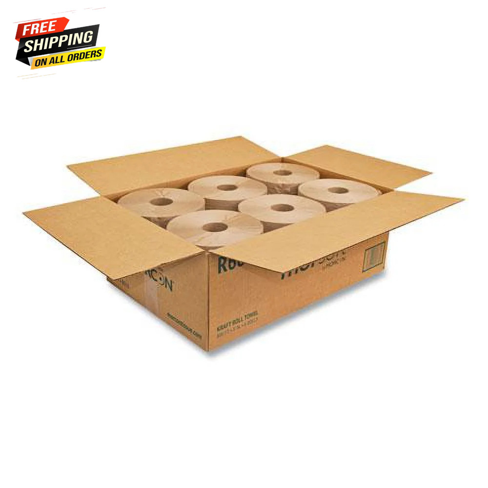 Morsoft Universal Roll Towels, 8″ X 800 Ft, Brown, 6 Rolls/Carton -MORR6800