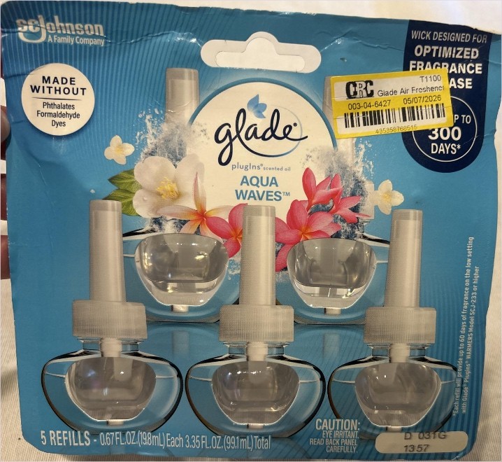 Glade Air Freshener Plug Ins Oil Refills -Aqua Waves -3.35 fl oz/5pk: Spring, Su