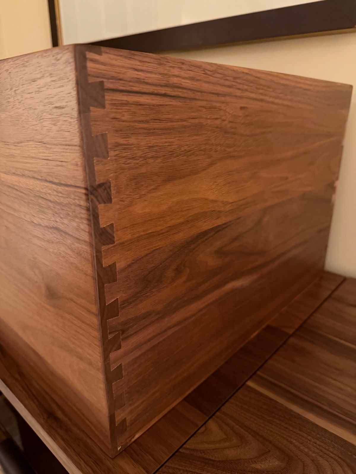 Record LP Crate, Storage Box, Solid Walnut, Dovetail Joinery, Symbol Audio