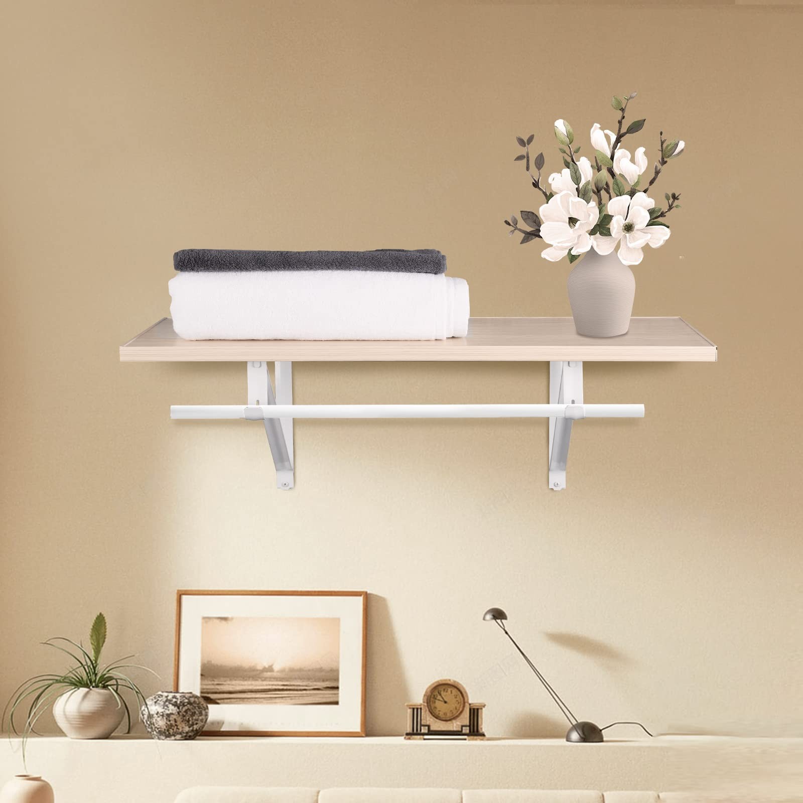 HOME MASTER HARDWARE Heavy Duty Closet Shelf Rod Brackets Supports 300lbs 10Pack