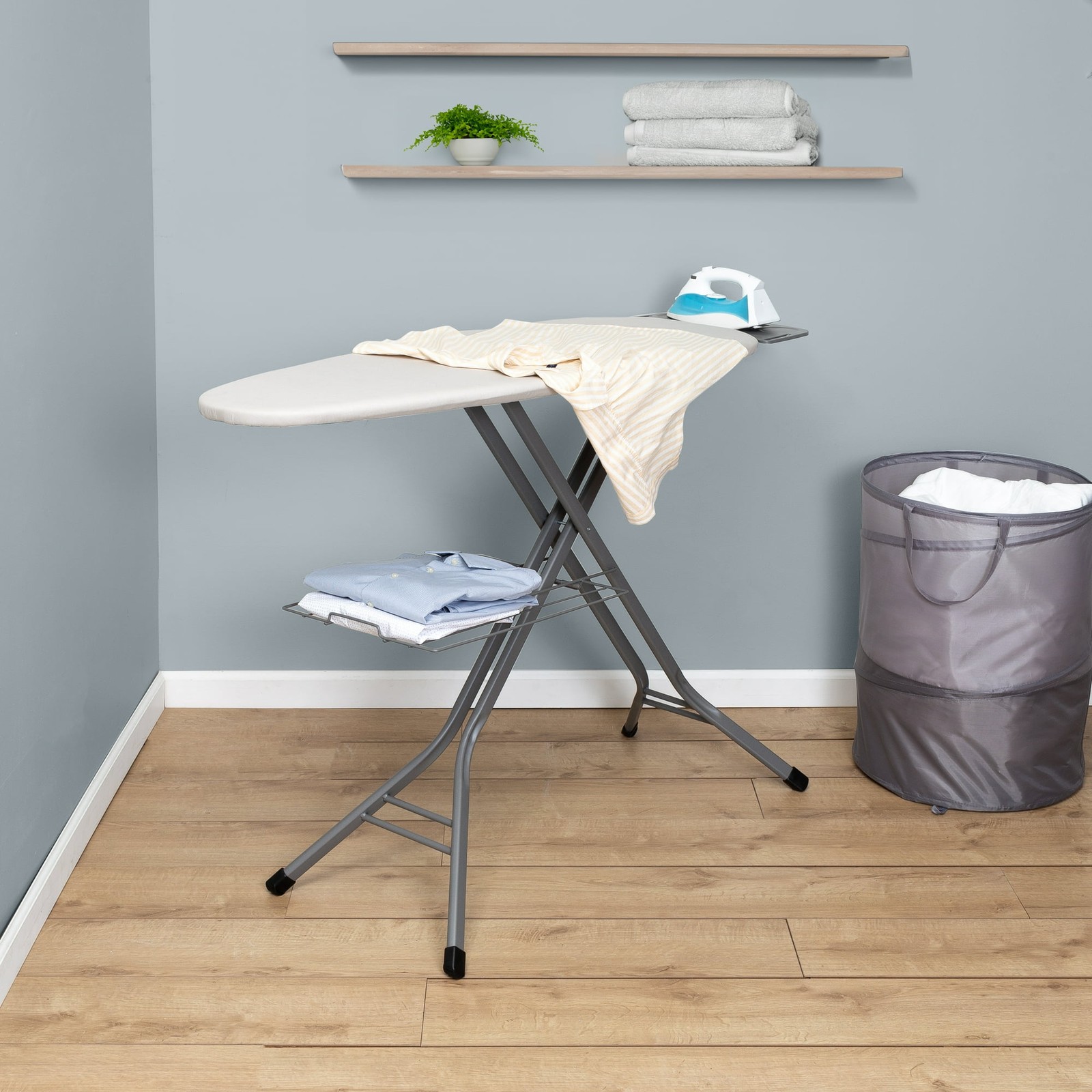 Wide‑Top Ironing Board – 47″ x 38″, Adjustable Height, Steel Frame