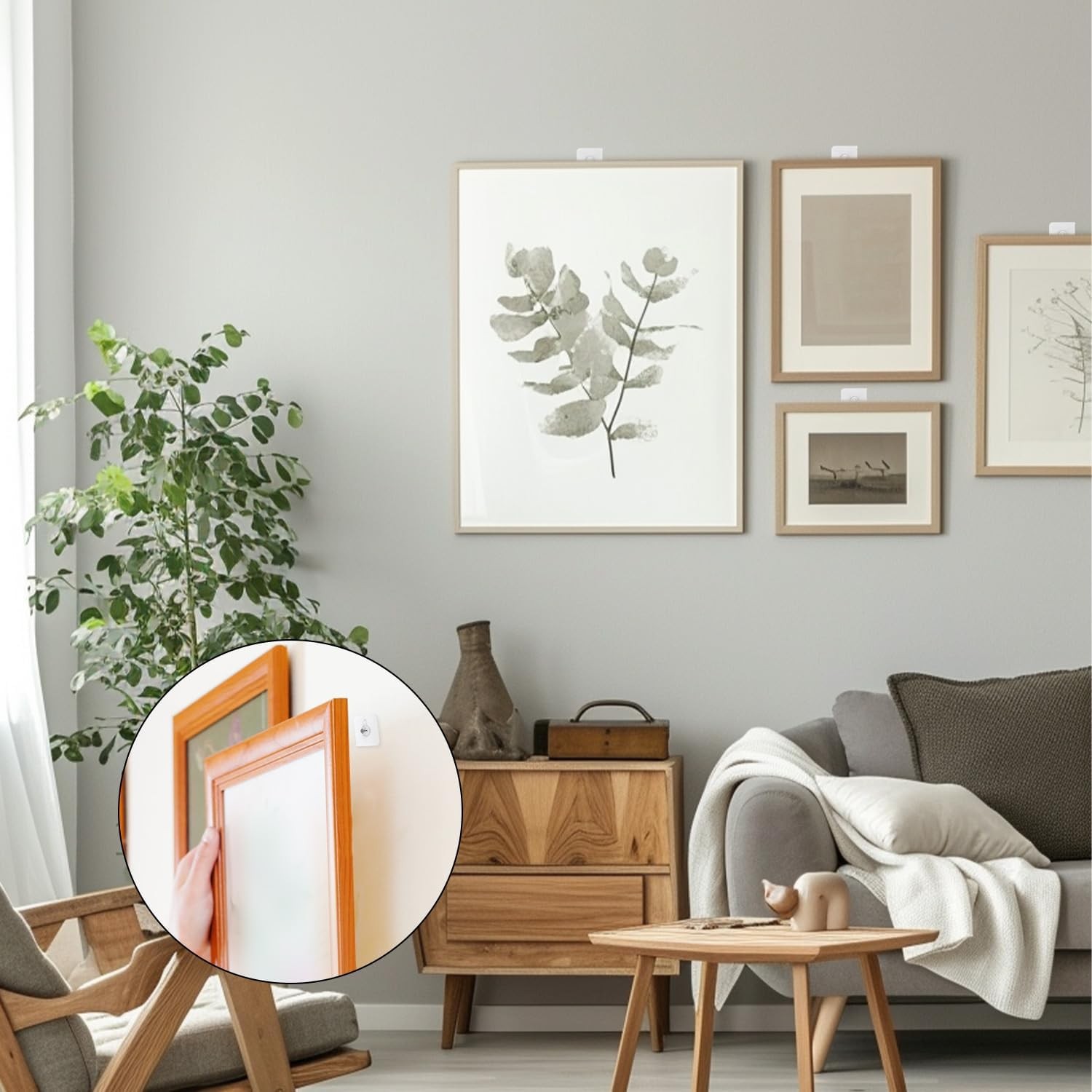 20pcs Picture Hangers Without Nails, Waterproof Damage Adhesive Wall Hanger No