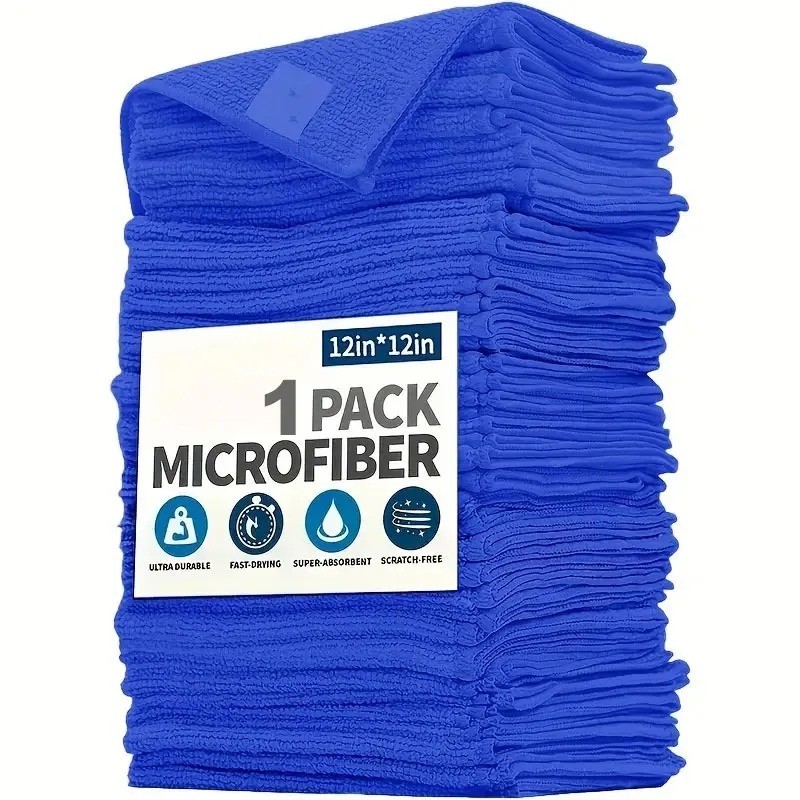 Microfiber Cleaning Cloth Towel Rag Car Polishing No Scratch DetailingSet of 100