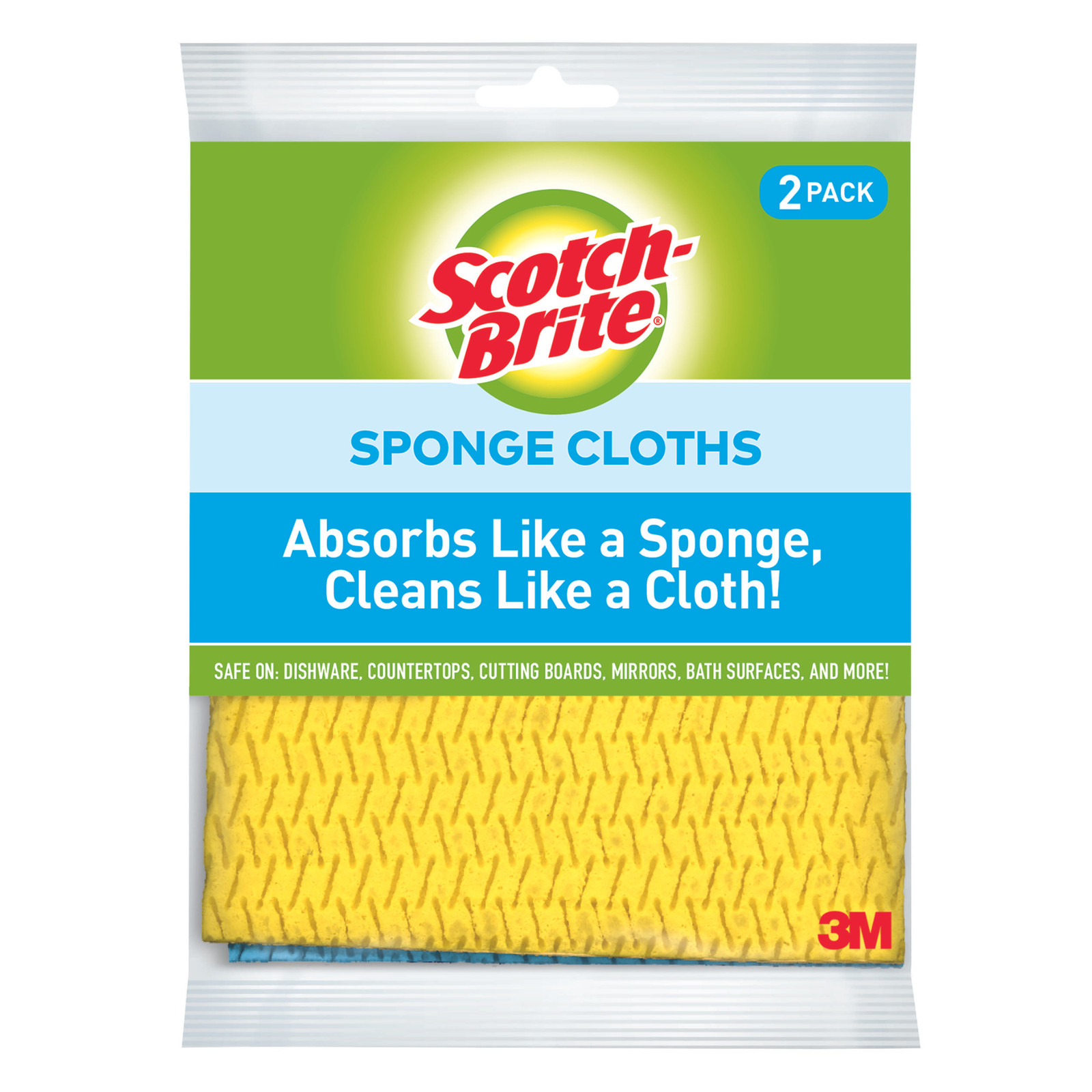 Scotch-Brite Sponge Cloths: 2-pack / Assorted (2 colors)
