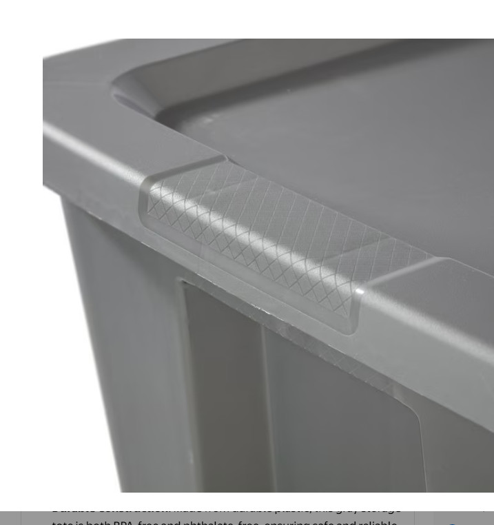 Sterilite 30 Gal Storage Bin w/ Lid Gray Heavy Duty Plastic Container Large
