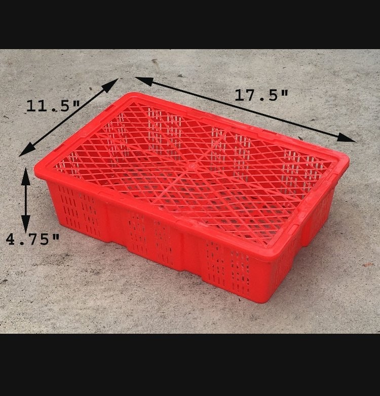 100 RED Plastic Storage Crates Baskets Bins Containers 17.25″ x 11.5″ x 4.5″