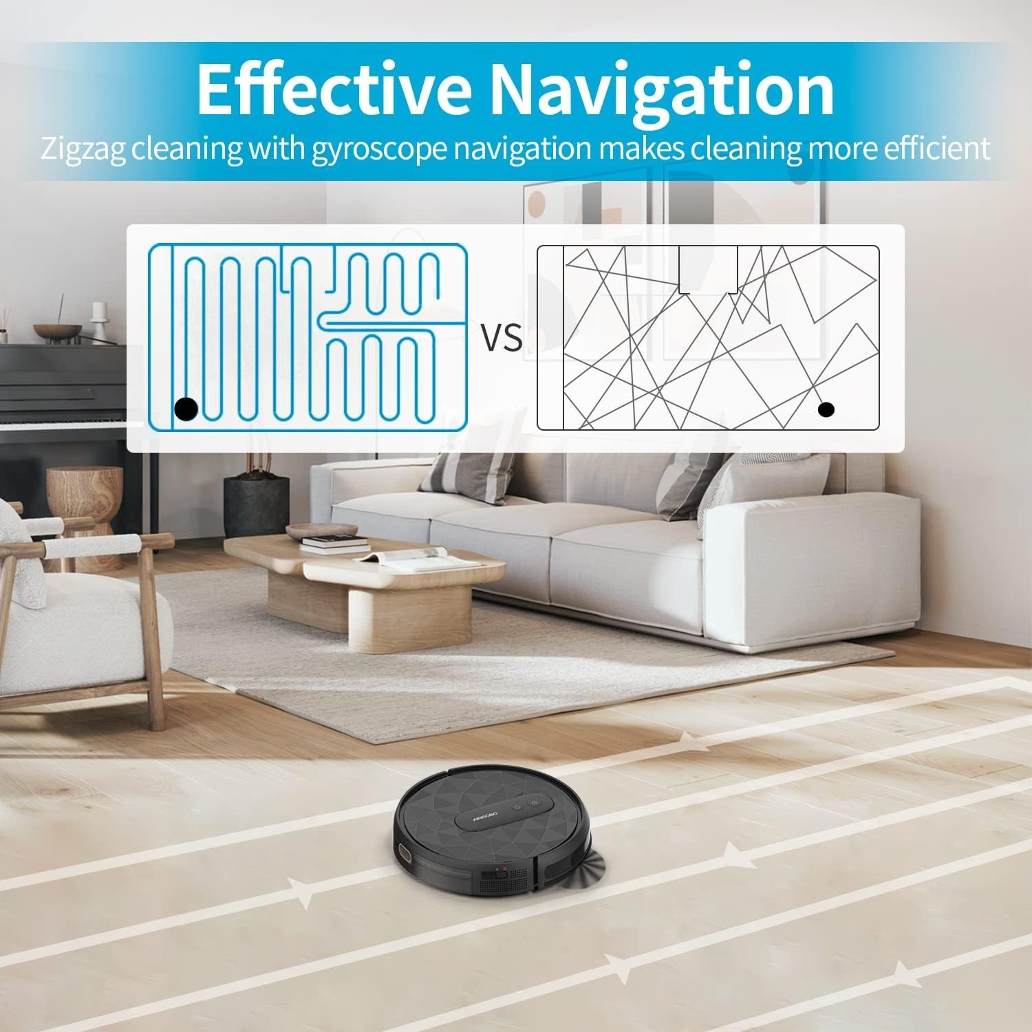 AIRROBO P20 Robot Vacuum Cleaner , 2800Pa Suction Power , 120Min , App Control