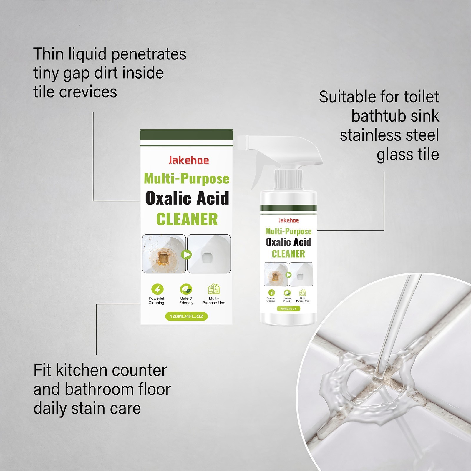 Oxalics Acids Cleaner 120ml Rust-Stain And Scale Remover Surfaces Liquid Formula