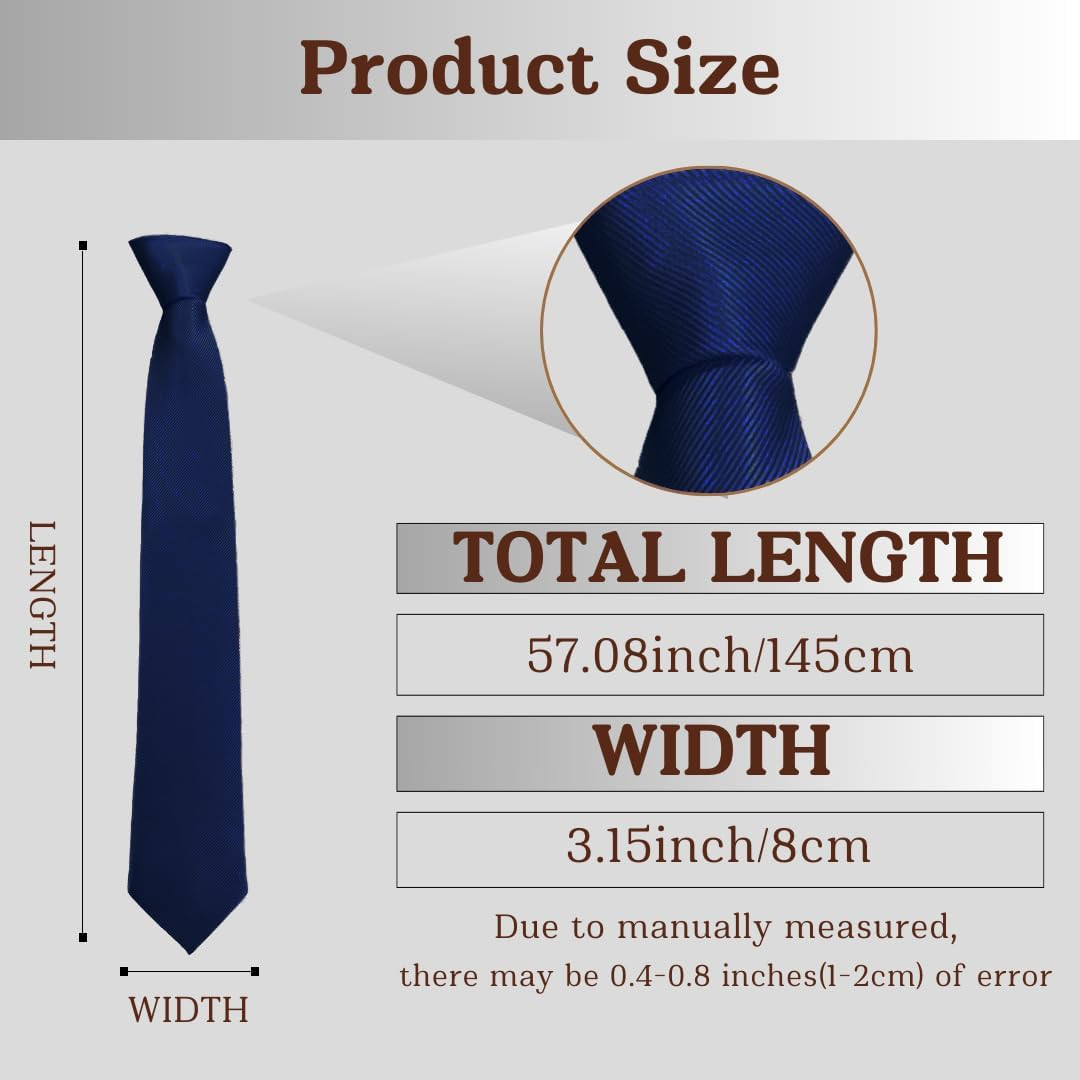 Men’S Ties Classic Solid Pure Color 3.15″ (8CM) Mens Necktie, Premium Formal Bla