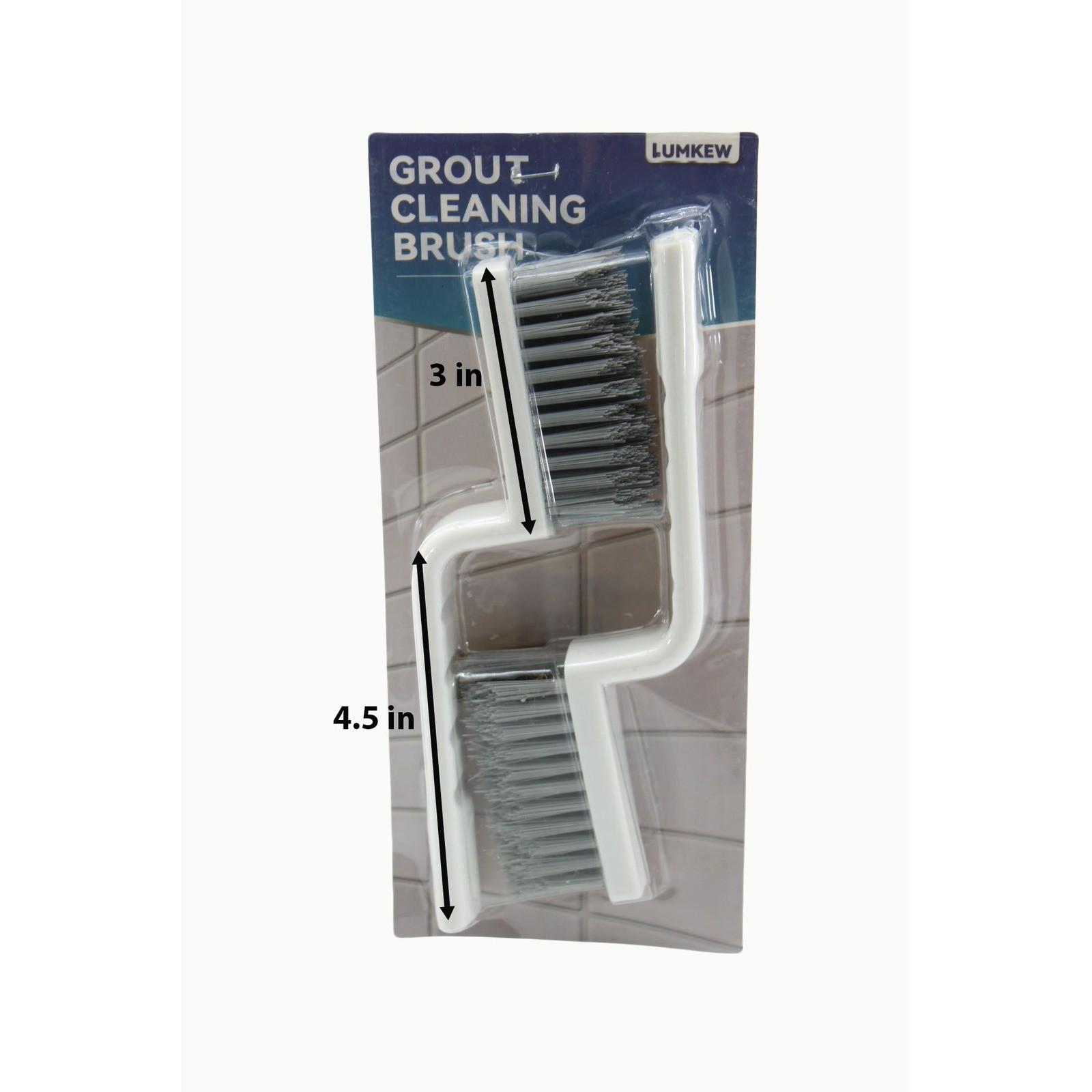 Lumkew Grout Cleaning Brush 2 Piece Set White Gray Tile Scrubbing Tool New