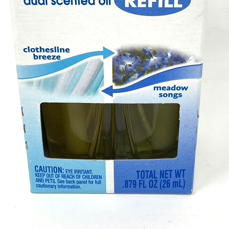 Febreze NOTICEables Scented Oil Refill Clothesline Breeze & Meadow Songs NEW