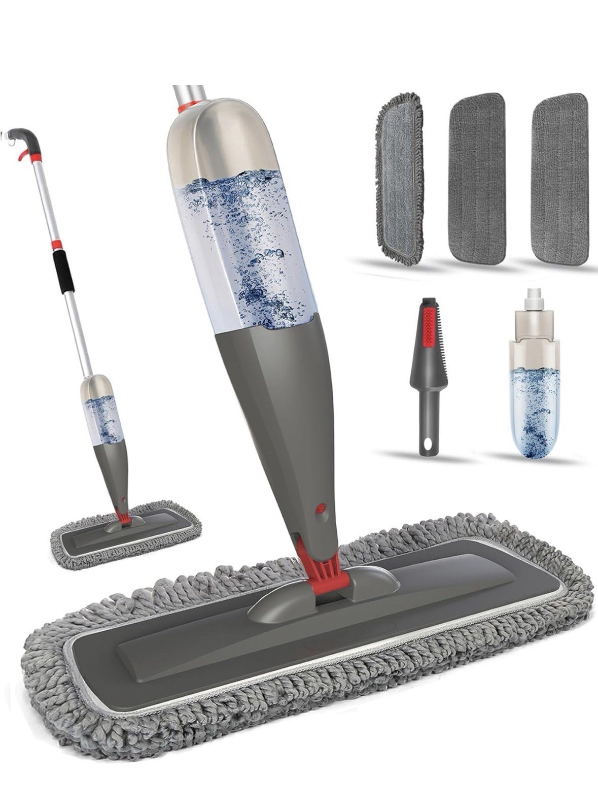 CLDREAM Spray Mop with Washable Pads, 800ml Refillable Bottle for Floor Cleaning