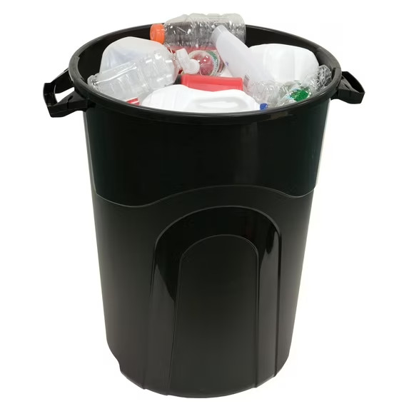 Hyper Tough 32 Gallon Heavy Duty Injection Molded Trash Can with Click Lock Lid