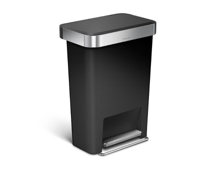 [BIG SALE] 45L Kitchen Trash Can Soft Close Lid Step Pedal Black Bin
