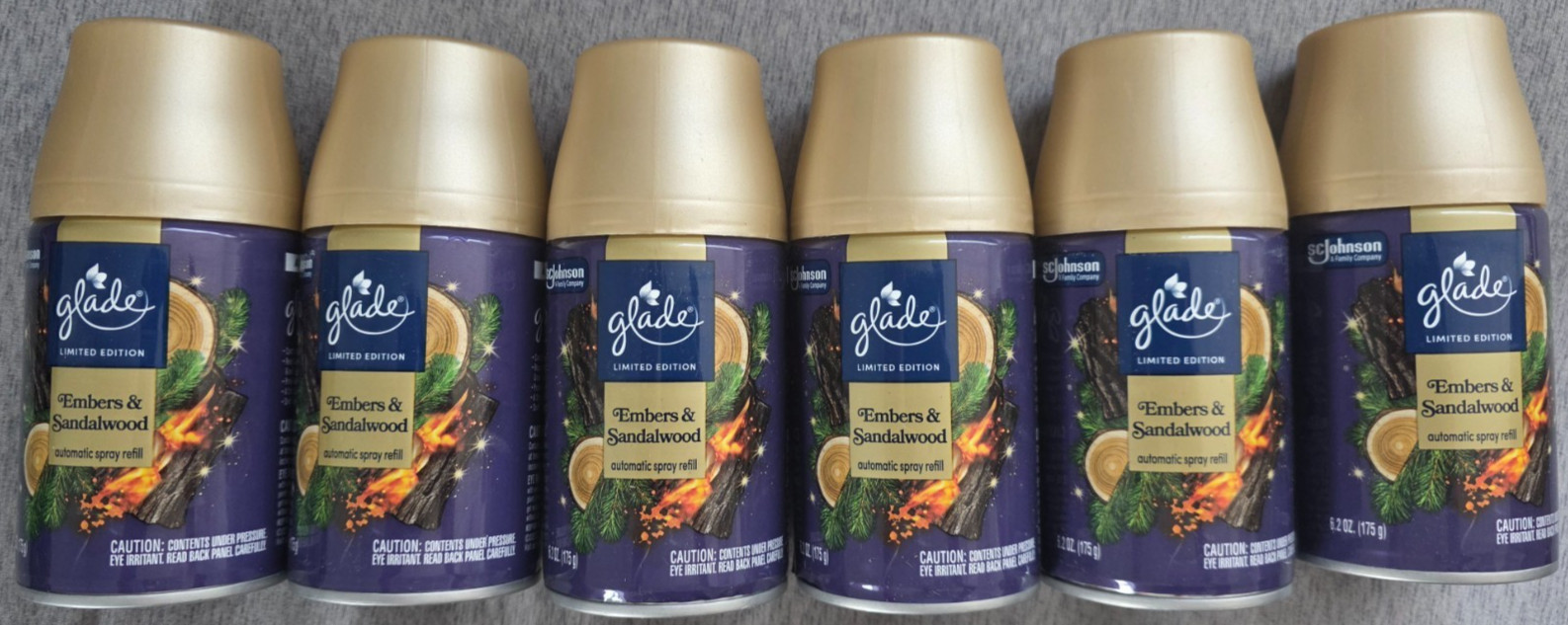 6 Glade Automatic Spray Refills 6.2 Embers & Sandalwood Similar Fall Night Scent