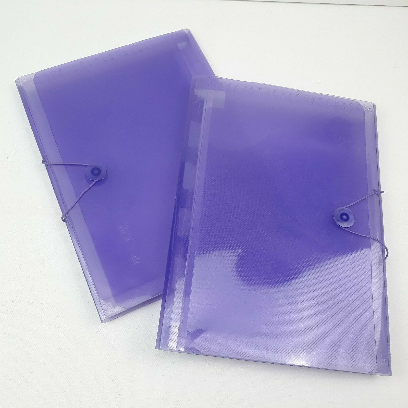 Purple Clear Expandable Letter Document Organizer Folder Set Of 2 Coupon Holder