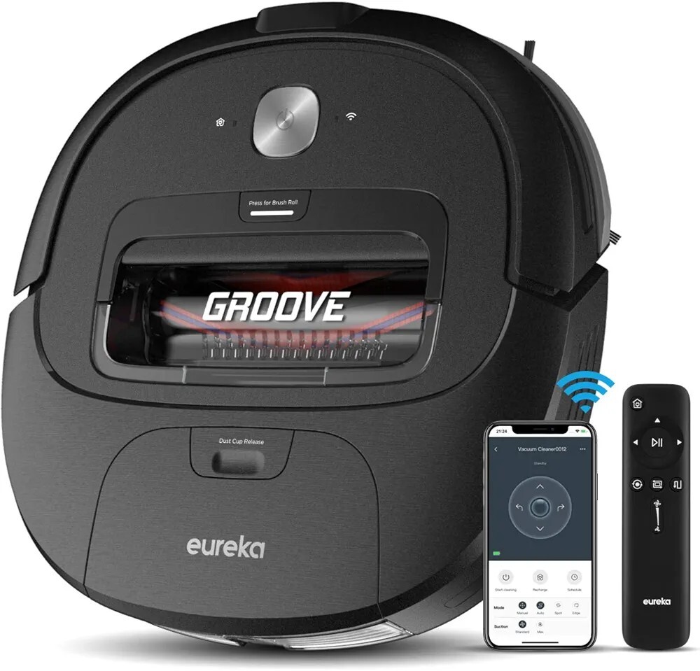 Eureka Groove Robot Vacuum Cleaner, Wi-Fi Connected, App, Alexa & Remote Control