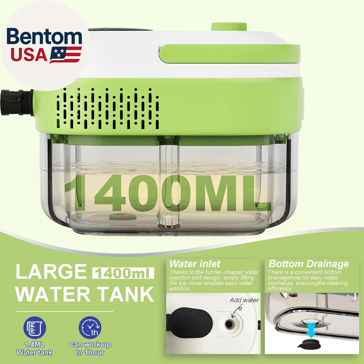 Steam Cleaner,15S Heat-Up,1.4L Tank,Steamer for Cleaning with 10 Pcs Accessories