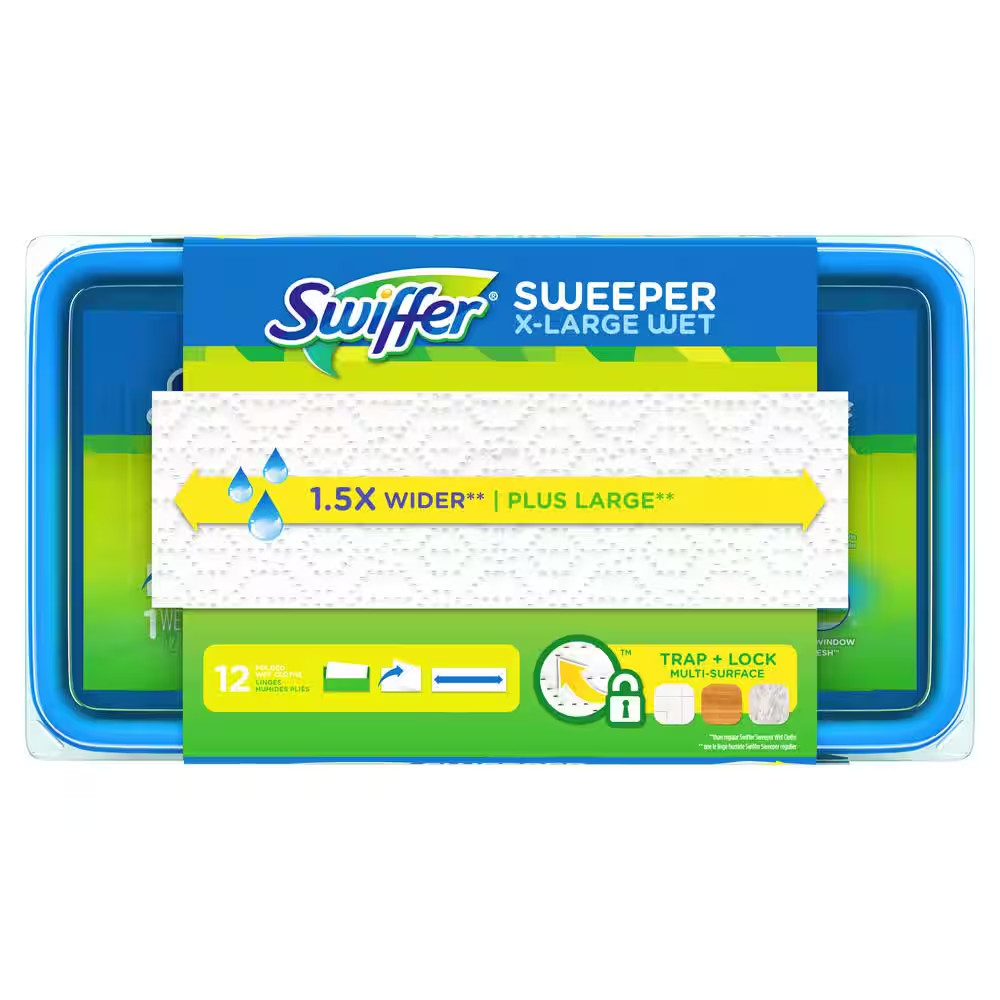 Sweeper XL Wet with Open Window Scent Wet Mop Pad Refills (12-Count, 2-Pack) Fre
