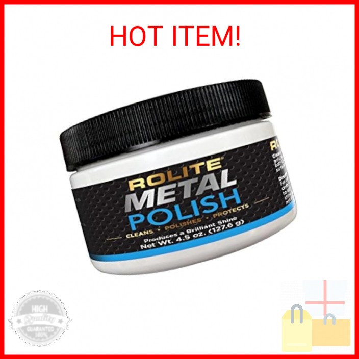 Rolite Metal Polish Paste, 4.5 oz, Industrial Strength Scratch Remover & Cleaner