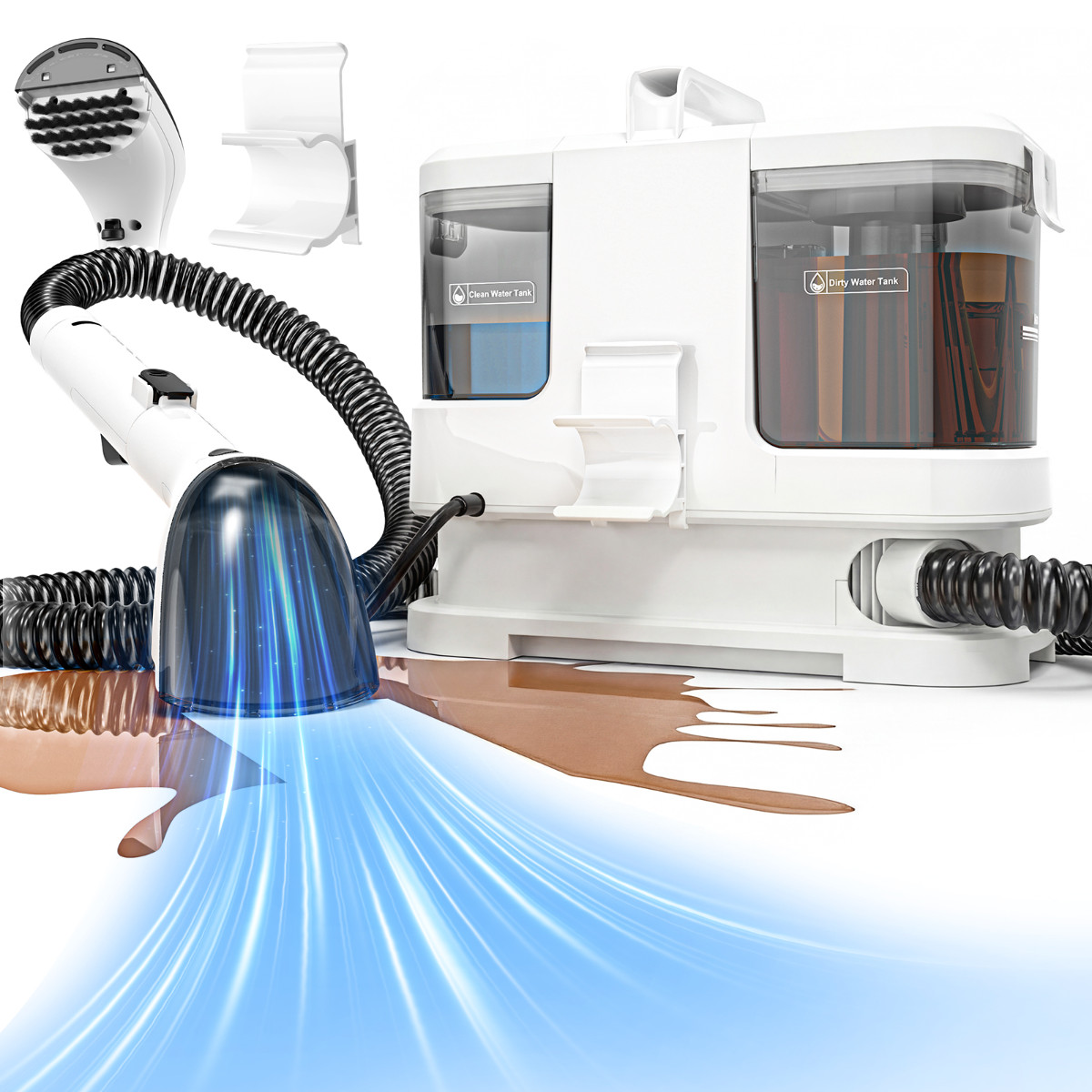 V2 600W Portable Carpet &Upholstery Cleaner Machine Stain Remover Compact 16KPA