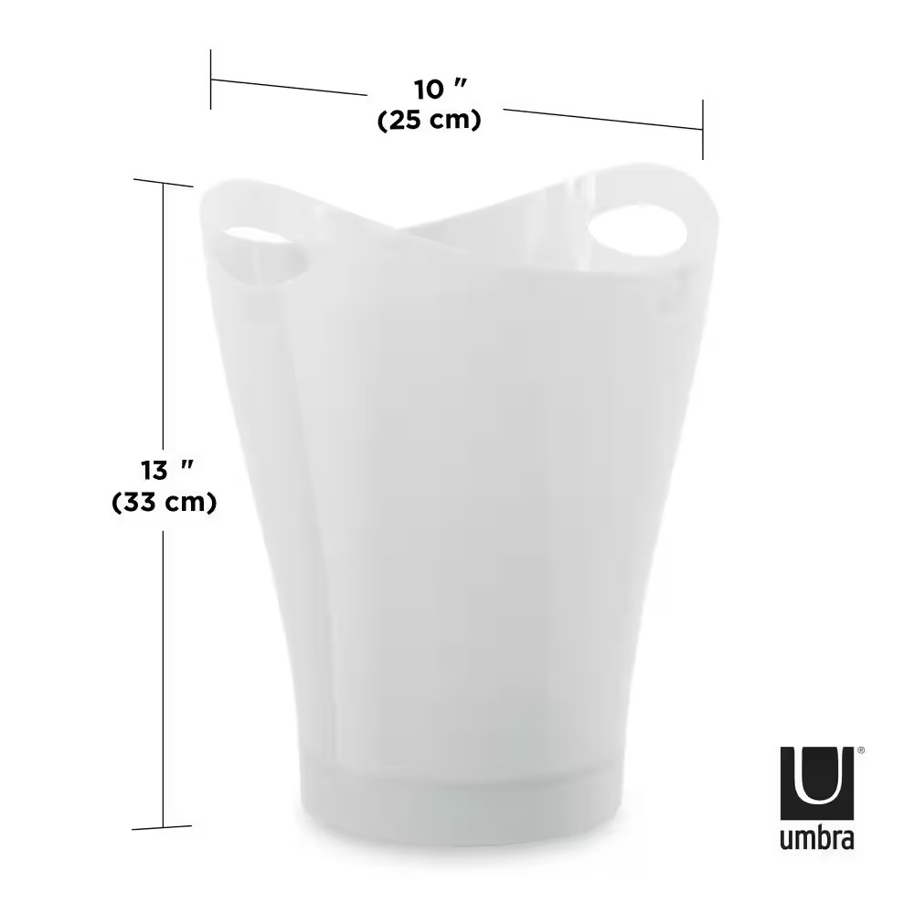 Metallic-White Garbino 2.25G Plastic Trash Can