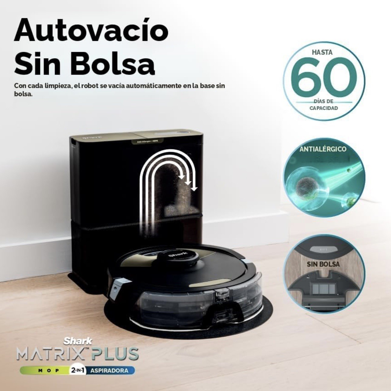 Shark – Matrix Plus 2-in-1 Robot Vacuum & Mop with Sonic Mopping, Matrix Clea…
