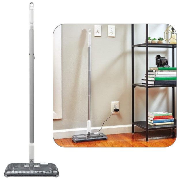 BLACK+DECKER HFS115J10 Lithium Floor Sweeper 50 Min Lithium Floor Sweeper, Powde