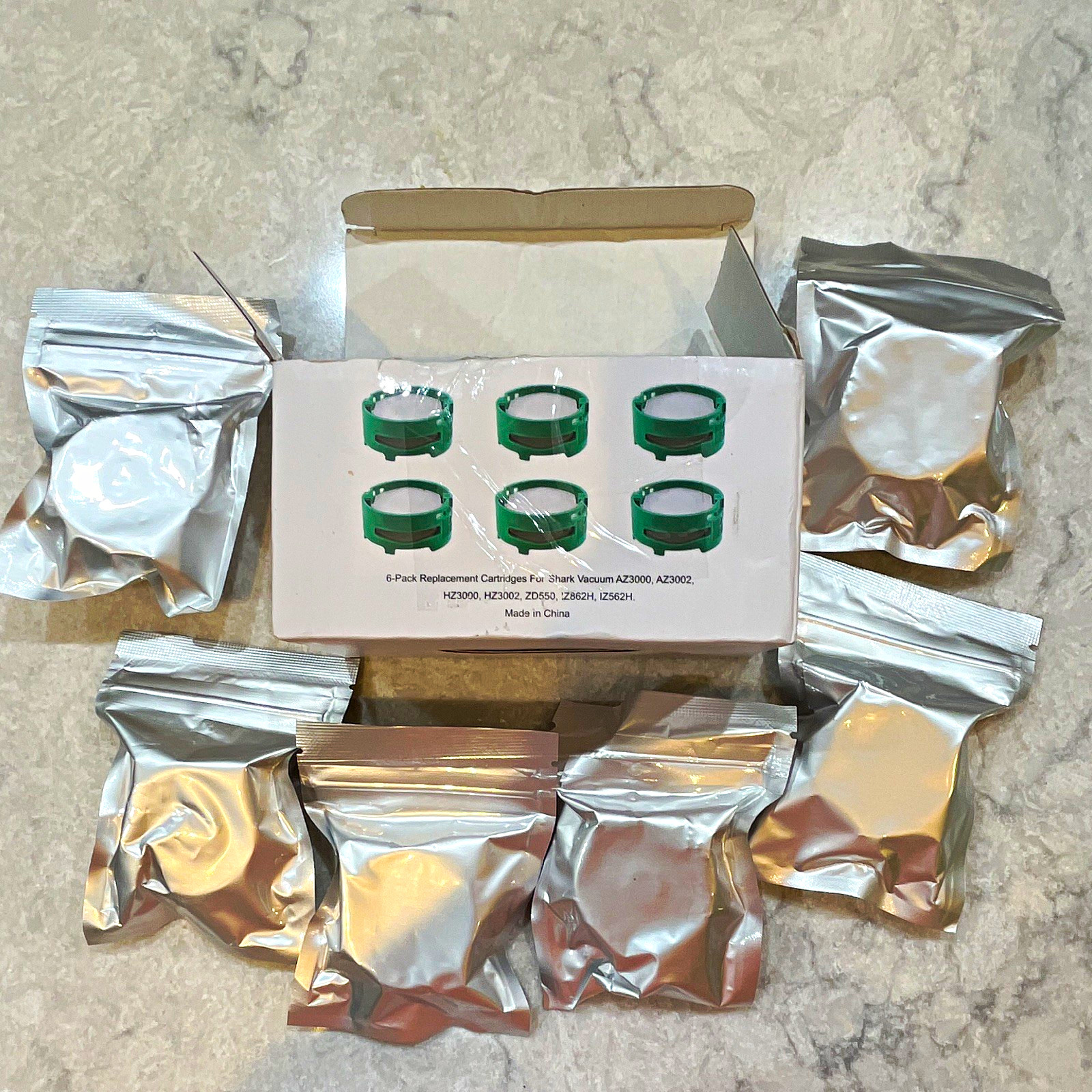 For Shark Vacuum Replacement Cartridge 6-Pack Green AZ3000 AZ3002 X0052MDFKT