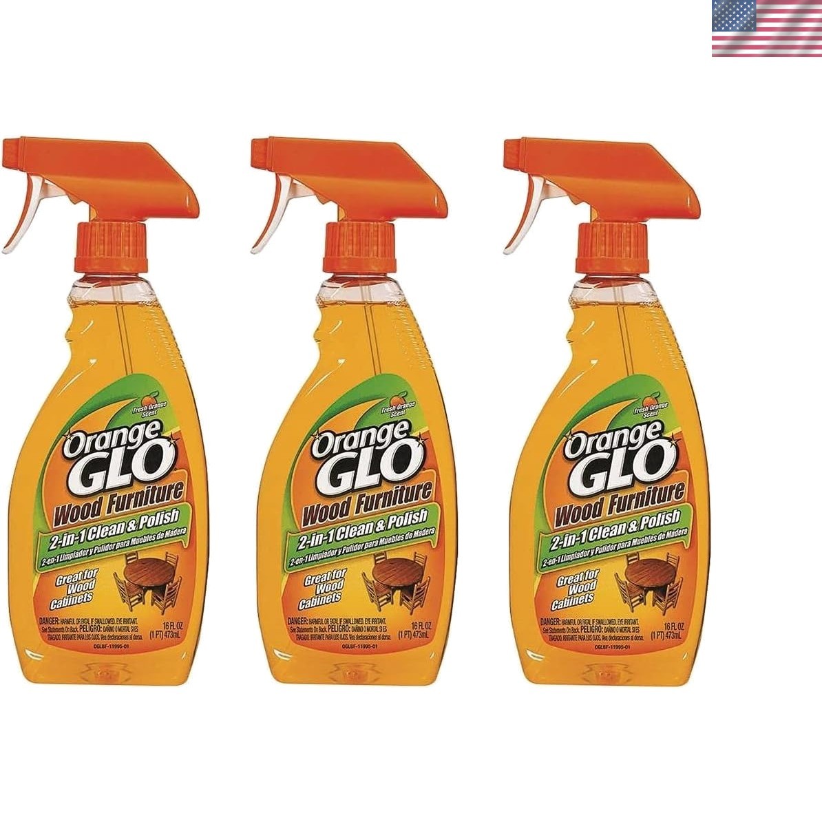 Glo 640823841079 Pack of 3 Wood Furniture 2-in-1 Clean and Polish, 48 Fl Oz t…